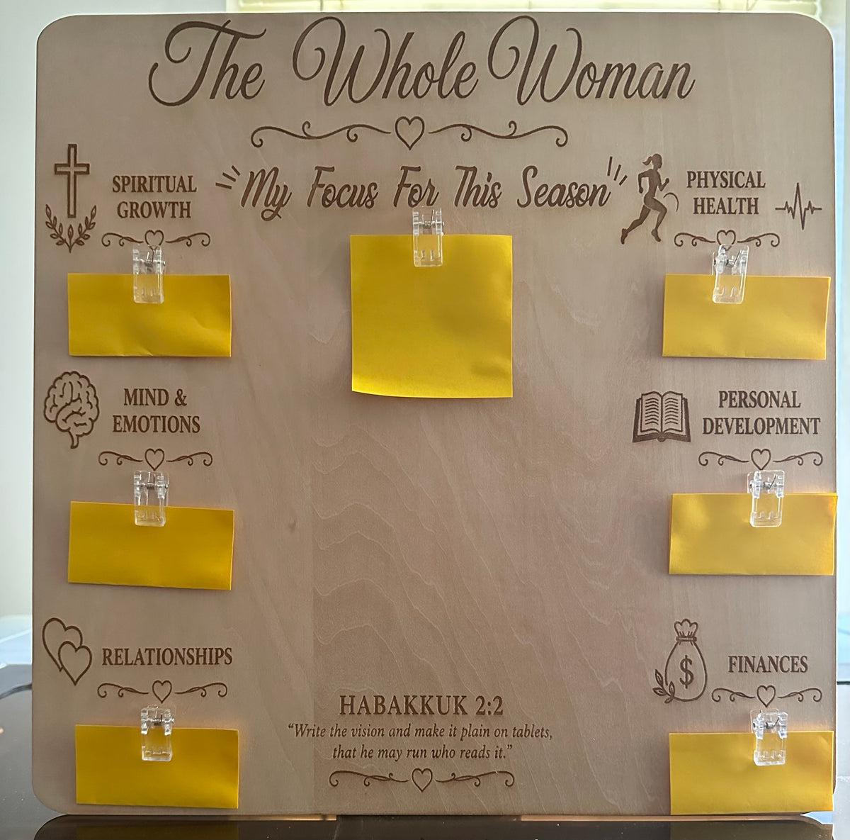 Custom Engraved Wooden Vision Board