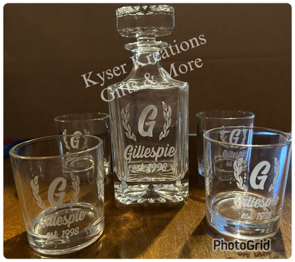 Personalized Whiskey Decanter Gift Set