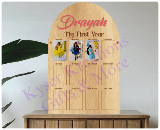 Baby's First Year Milestone Photo Board