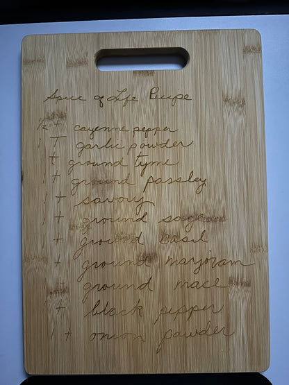 Personalized Engraved Bamboo Cutting Board
