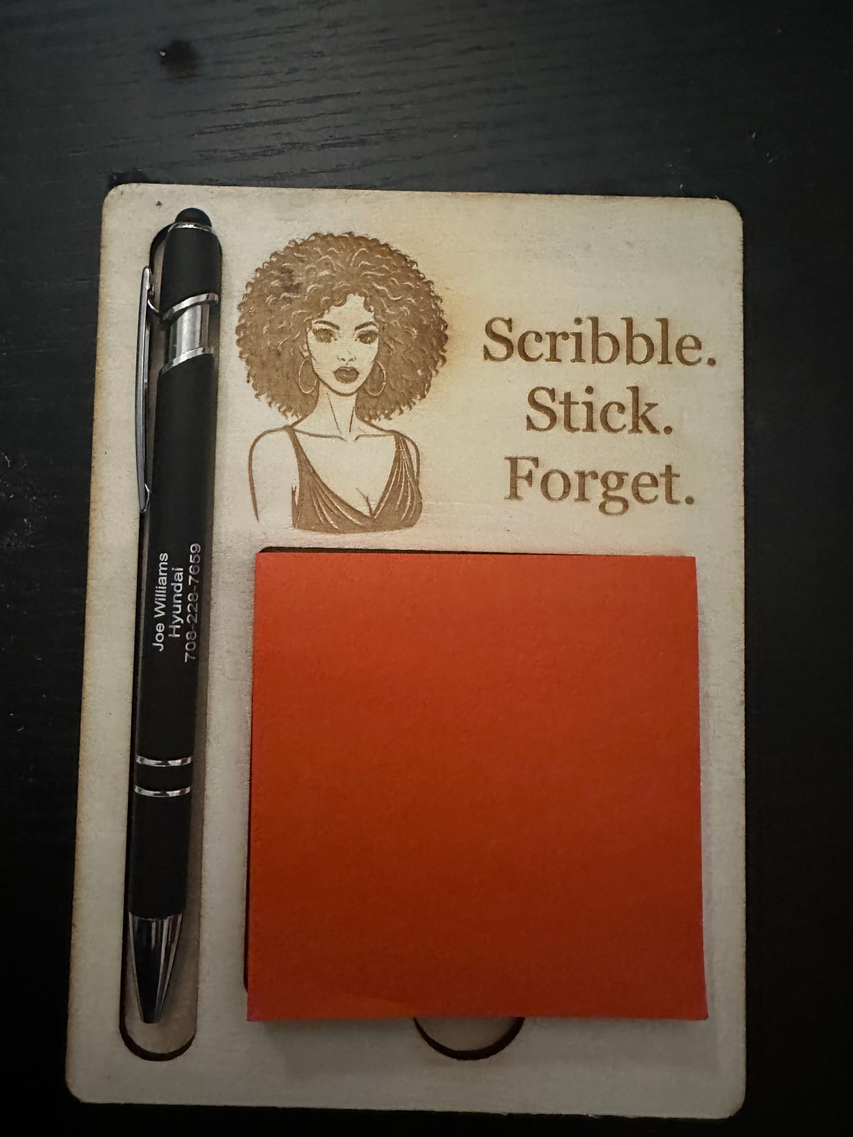Engraved Sticky Note Holder