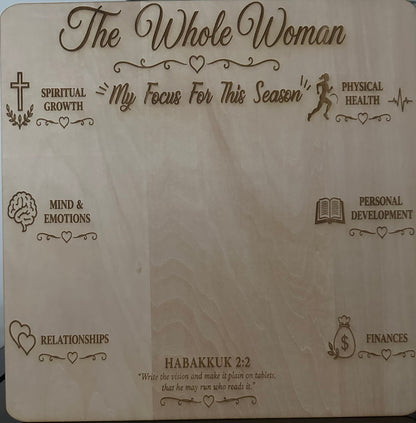 Custom Engraved Wooden Vision Board